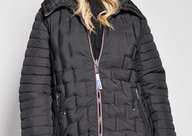 Καπιτονέ μπουφάν αδιάβροχο διπλής όψης με κουκούλα -  - 