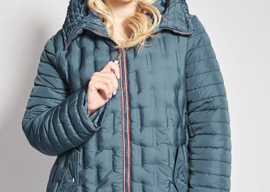 Καπιτονέ μπουφάν αδιάβροχο διπλής όψης με κουκούλα -  - 