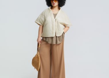 Καπιτονέ τζάκετ με κοντό μανίκι - MAT FASHION - 