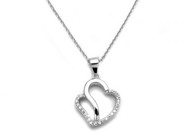 Καρδιά κολιέ από ασήμι 925 KL203 - Asimenio - 