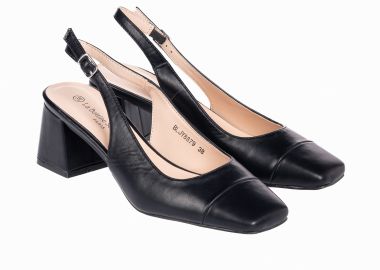 Καρέ εξώφτερνες γόβες με χοντρό τακούνι - Μαύρο - Issue - 