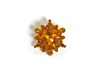 Καρφίτσα λουλούδι με strass - MAT FASHION - 