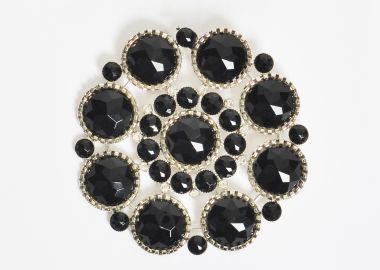 Καρφίτσα με μαύρες πέτρες - MAT FASHION - 