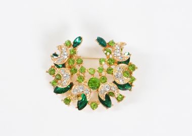 Καρφίτσα με πολύχρωμα στρας - MAT FASHION - 