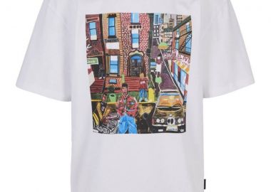 KARL KANI Ανδρικό T-Shirt WOVEN SIGNATURE COLLABORATION OVERSIZED - Λευκό-KM262-017-1-WHITE - KARL KANI - 