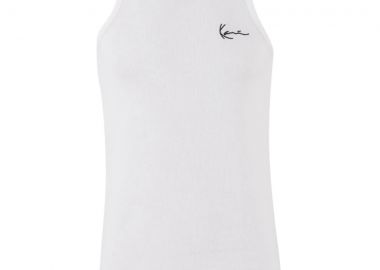 Karl Kani Signature Rib Ανδρική Αμάνικη Μπλούζα - Λευκό-KM261-001-WHITE - KARL KANI - 