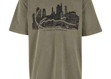 Karl Kani Skyline Washed Boxy Ανδρικό T-Shirt - Ξεβαμμένο Πράσινο-KM261-003-GREEN - KARL KANI - 