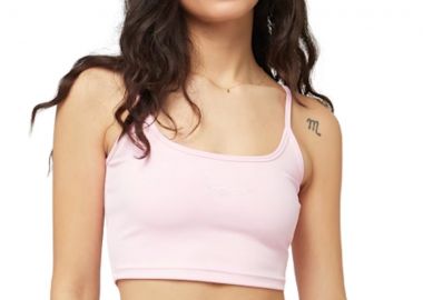 KARL KANI T-Shirts SMALL SIGNATURE ESSENTIAL CROP TOP - ΡΟΖ-KW-TP021-060-02-PINK - KARL KANI - 