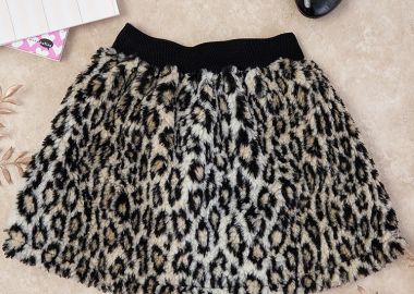 KARLA MINI LEOPARD TEDDY SKIRT -  - 