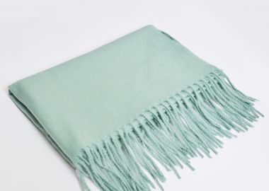 Κασκόλ aqua mint με κρόσσια - MAT FASHION - 