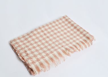 Κασκόλ με καρό σχέδιο και κρόσσια - MAT FASHION - 