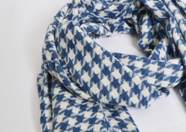 Κασκόλ με καρό σχέδιο και κρόσσια - MAT FASHION - 