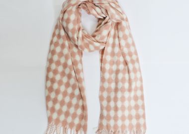 Κασκόλ με πουά σχέδιο και κρόσσια - MAT FASHION - 