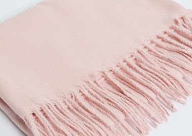 Κασκόλ ροζ με κρόσσια - MAT FASHION - 