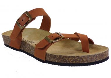 Katia Shoes Anneto Γυναικεία Πέδιλα Παντόφλες Κ64-185 Ταμπά Δέρμα - Katia Shoes - 