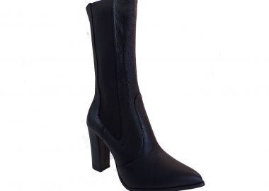 Katia shoes Γυναικεία Παπούτσια Μπότες K49-4973B Μαύρο Δέρμα - Katia Shoes - 