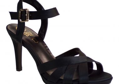 Katia Shoes Γυναικεία Παπούτσια Πέδιλα A42-4966 Μαύρο Σατέν - Katia Shoes - 