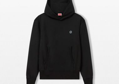 KENZO Ανδρικό Μαύρο Boke Flower 2.0 Embroidered Hoodie - KENZO - 