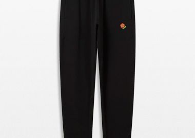 KENZO Ανδρικό Μαύρο Embroidered Jogpants In Cotton - KENZO - 