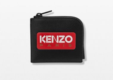 KENZO Ανδρικό Μαύρο Leather Zip Wallet In Black - KENZO - 
