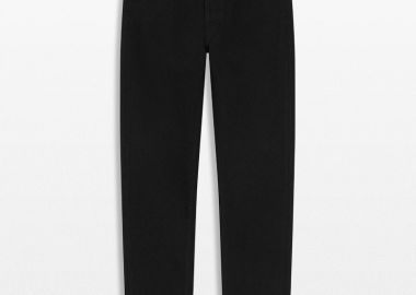 KENZO Ανδρικό Μαύρο Logo Patch Straight Black Jeans - KENZO - 