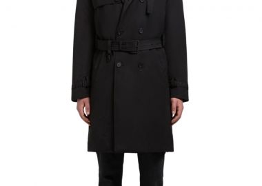 KHUJO TARM Ανδρικό Trench Παλτό Μαύρο-2120CO253-BLACK - KHUJO - 