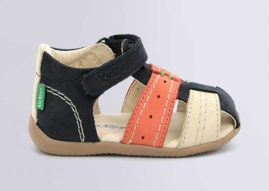 Kickers βρεφικά δερμάτινα πέδιλα 