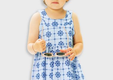 Κιπούρ φόρεμα για κορίτσι - ΓΑΛΑΖΙΟ 15-225311-7 - energiers - 