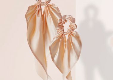 Κίτρινα μεταξωτά λαστιχάκια με κορδέλα - JUST SILK - 