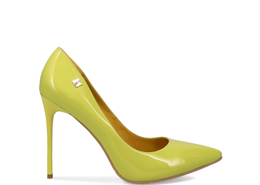 Κίτρινη μυτερή γόβα από λουστρίνι - LAURA BIAGIOTTI - 