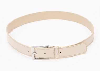 Κλασική ζώνη με τετράγωνη αγκράφα - Μπεζ - Issue - 