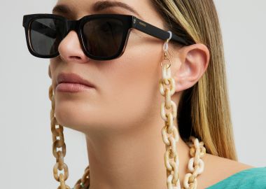 Κοκκάλινη αλυσίδα γυαλιών λευκή - MAT FASHION - 