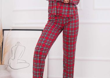 ΚΟΚΚΙΝΗ ΚΑΡΩ ΠΥΤΖΑΜΑ- TIMOTHY - fashionroom - 