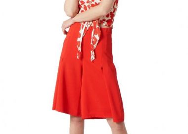 ΚΟΚΚΙΝΗ ZIP CULOTTΕ ΜΕ ΚΟΥΦΟΠΙΕΤΕΣ - Anna Raxevsky - 