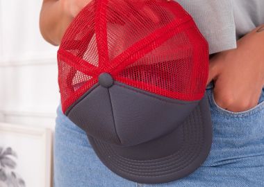 ΚΟΚΚΙΝΟ & ΓΚΡΙ - TRUCKER HAT - sense-shop - 