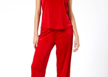 ΚΟΚΚΙΝΟ ΒΕΛΟΥΔΙΝΟ ΠΑΝΤΕΛΟΝΙ ΣΕ ΙΣΙΑ ΓΡΑΜΜΗ - Anna Raxevsky - 