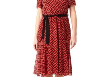 ΚΟΚΚΙΝΟ ΚΡΟΥΑΖΕ MIDI ΓΕΩΜΕΤΡΙΚΟ ΦΟΡΕΜΑ - Anna Raxevsky - 