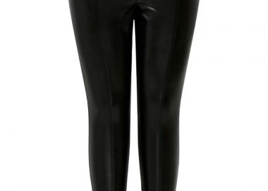 Κολάν δερματίνης με λάστιχο σε μαύρο χρώμα -  - 