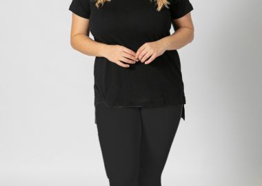 Κολάν heavy ελαστικό σε μαύρο χρώμα plus size -  - 