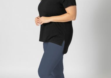 Κολάν heavy ελαστικό σε μπλε χρώμα plus size -  - 