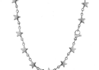 Κολιέ Αλυσίδα 6mm Από Ανοξείδωτο Ατσάλι Αστέρι TA17174 45cm - AMOR AMOR - 