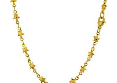 Κολιέ Αλυσίδα Από Ανοξείδωτο Ατσάλι Επιχρυσωμένο Αστεράκια TA17126 55cm - AMOR AMOR - 