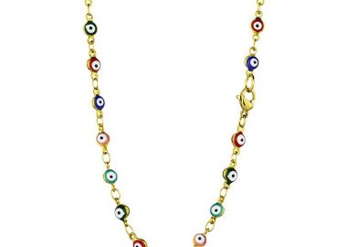 Κολιέ Αλυσίδα Από Ανοξείδωτο Ατσάλι Επιχρυσωμένο Ματάκι TA17167 40cm - AMOR AMOR - 