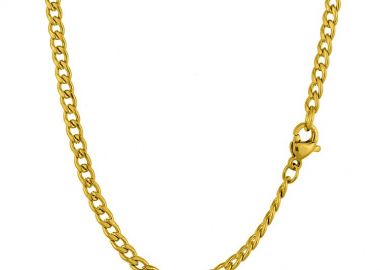 Κολιέ Αλυσίδα Από Ανοξείδωτο Ατσάλι Επιχρυσωμένο TA17161 55cm - AMOR AMOR - 