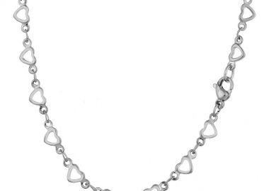 Κολιέ Αλυσίδα Από Ανοξείδωτο Ατσάλι Καρδιά TA17156 45cm - AMOR AMOR - 