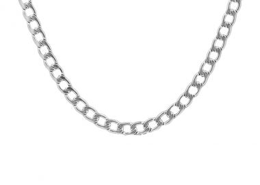 Κολιέ αλυσίδα από ανοξείδωτο ατσάλι σε ασημένια απόχρωση -  - 