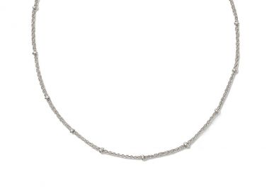 Κολιέ αλυσίδα από ανοξείδωτο ατσάλι σε ασημένια απόχρωση -  - 