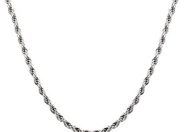 Κολιέ αλυσίδα από ανοξείδωτο ατσάλι σε ασημένια απόχρωση -  - 