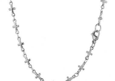 Κολιέ Αλυσίδα Από Ανοξείδωτο Ατσάλι Σταυρός TA17146 40cm - AMOR AMOR - 