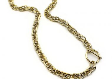 Κολιέ αλυσίδα από ατσάλι επίχρυσο KL112 - Asimenio - 